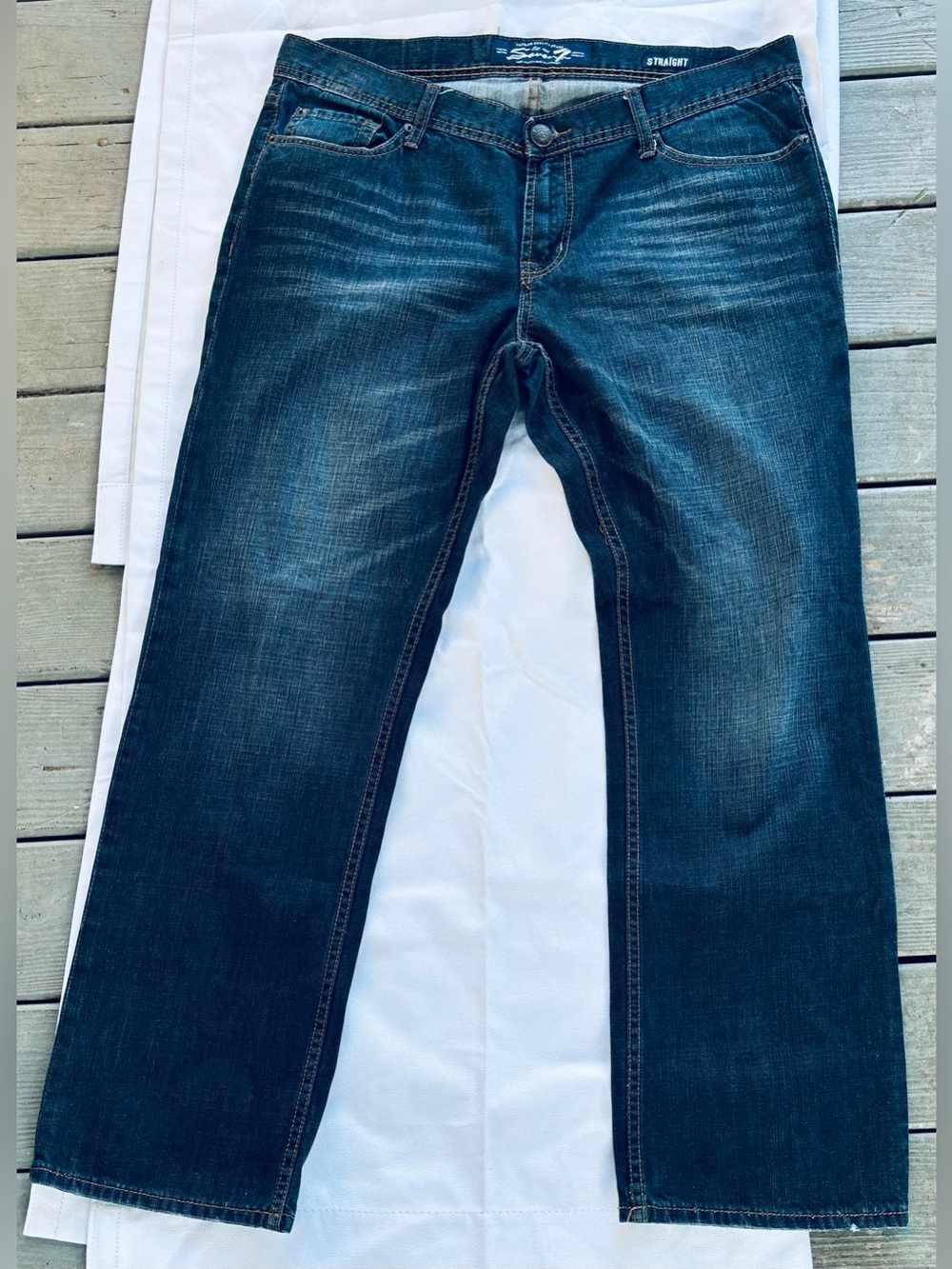 Seven7 Men's Straight Jeans in Dark Blue Wash